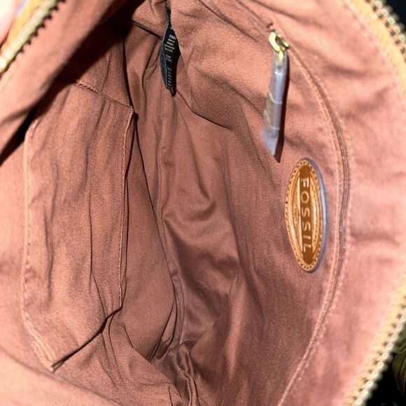 BRAND NEW FOSSIL OLIVE HOBO CHESTNUT LEATHER BAG - Picture 2 of 6
